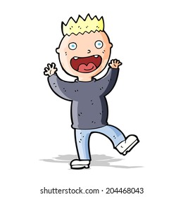 Cartoon-verrückter glücklicher Mann
