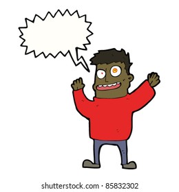 cartoon crazy madman shouting