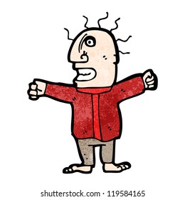 cartoon crazy man
