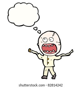 cartoon crazy man in straight jacket