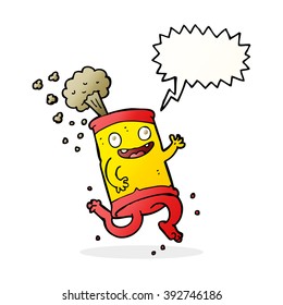 cartoon crazy soda can with speech bubble