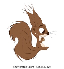 Cartoon Of A Crazy Squirrel Kawaii - Vector