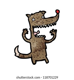 cartoon crazy wolf
