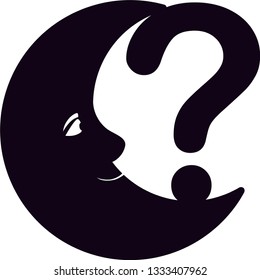Cartoon Crescent Moon With Face Vector Illustration
