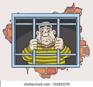 Cartoon Criminal In Jail