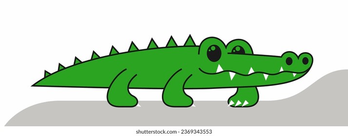 Cartoon crocodile or allgator vector illustation