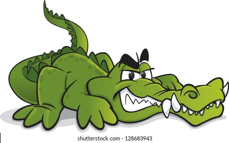 Cartoon crocodile with big teeth