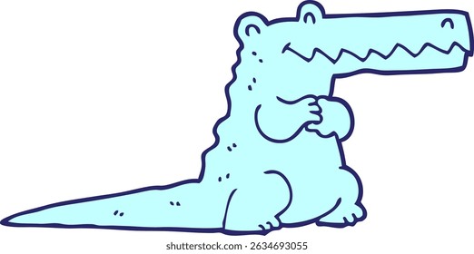 cartoon crocodile in bright neon colors