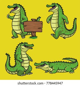 cartoon crocodile character in set