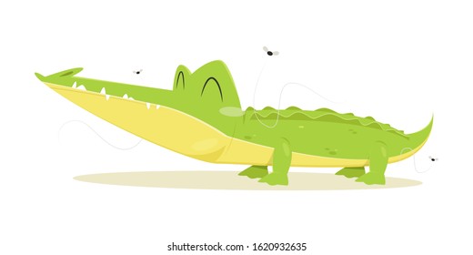 Cartoon Crocodile Cute Character, Vector Illustration