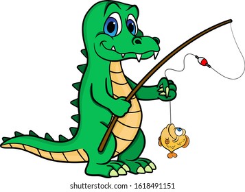 dinosaur fishing pole