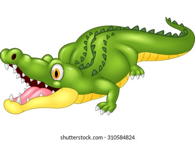 Cartoon crocodile happy
