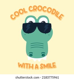 cartoon crocodile head vector illustration