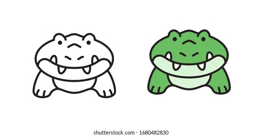 Cartoon crocodile icon in a modern flat style. Simple vector illustration of wildlife.