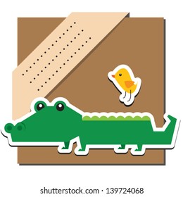 Cartoon crocodile illustration.