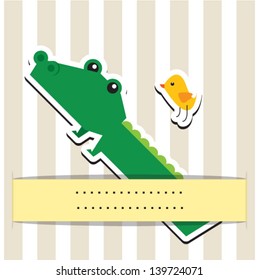 Cartoon crocodile illustration.