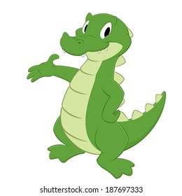 Cartoon crocodile. Isolated object for design element