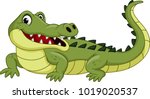 Cartoon crocodile isolated on white background