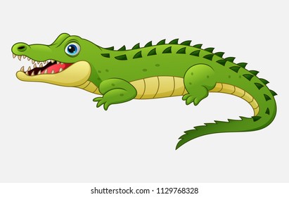 Cartoon crocodile isolated on white background