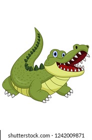 Cartoon crocodile isolated on white background