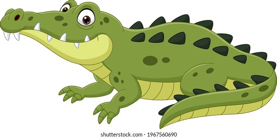 Cartoon crocodile isolated on white background