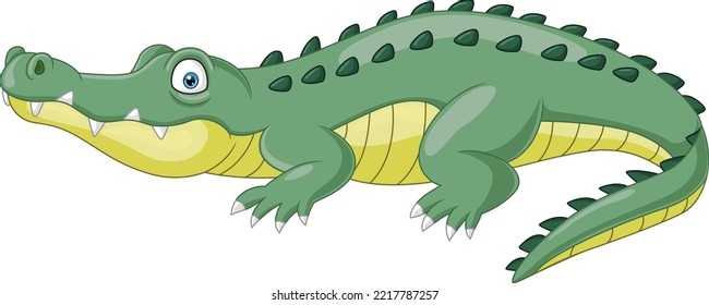 Cartoon crocodile isolated on white background