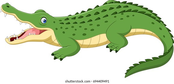 Cartoon crocodile isolated on white background