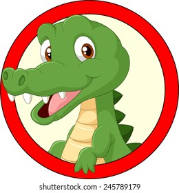 Cartoon crocodile mascot