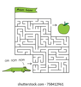 Cartoon crocodile maze game. Funny game for children education