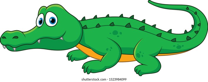 Cartoon crocodile on white background