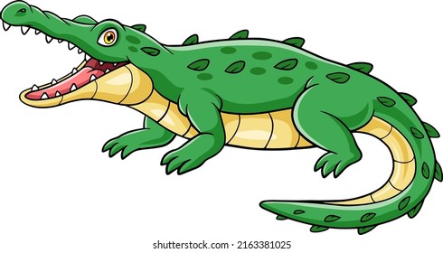 Cartoon crocodile with open mouth