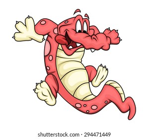 Cartoon Crocodile Playing