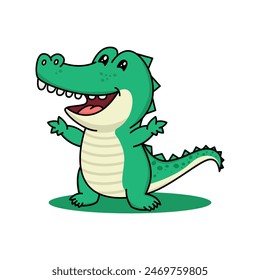 cartoon crocodile with a smile vector design template