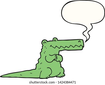 cartoon crocodile with speech bubble