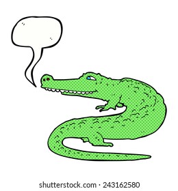 Cartoon-Krokodil mit Sprachblase