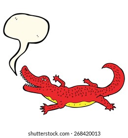 cartoon crocodile with speech bubble