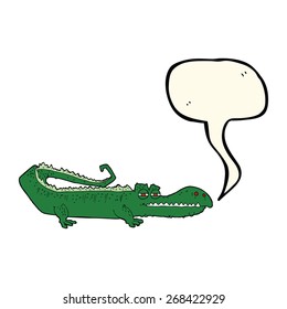 cartoon crocodile with speech bubble