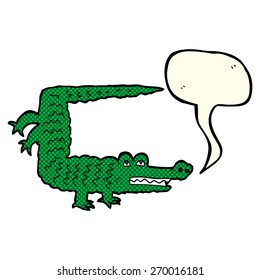 cartoon crocodile with speech bubble