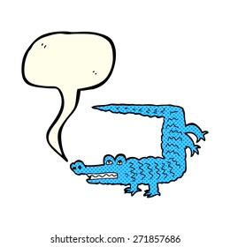 cartoon crocodile with speech bubble