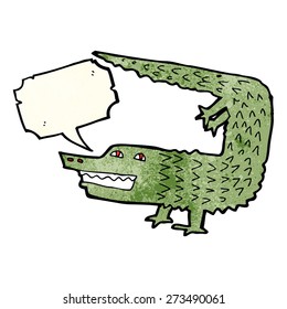 cartoon crocodile with speech bubble