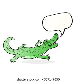 cartoon crocodile with speech bubble