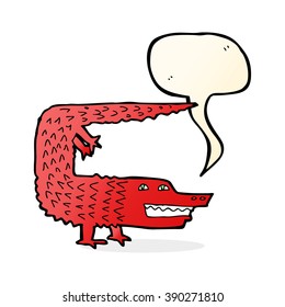 cocodrilo de dibujos animados con burbuja de habla