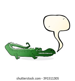 Cartoon-Krokodil mit Sprachblase
