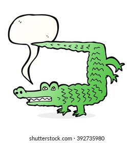 cartoon crocodile with speech bubble