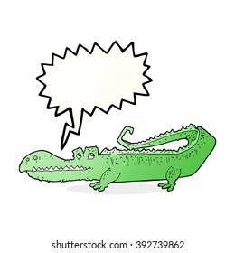 cartoon crocodile with speech bubble