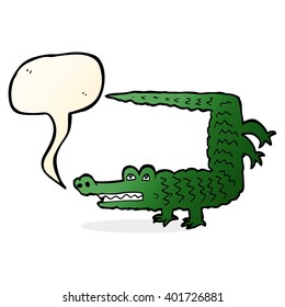 cartoon crocodile with speech bubble
