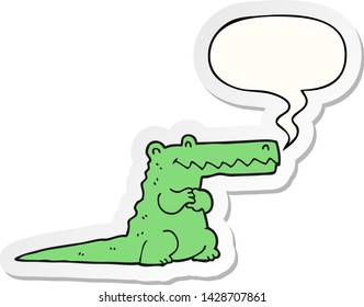 cartoon crocodile with speech bubble sticker