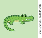 Cartoon crocodile with spotted skin