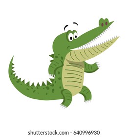 Cartoon Crocodile Standing Wide Open Mouth Stock Vector (Royalty Free ...