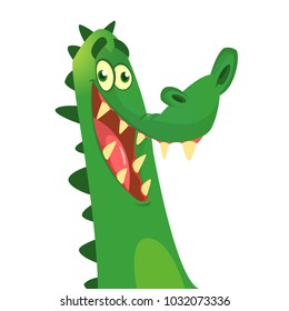 Cartoon crocodile. Vector character icon isolated on white
